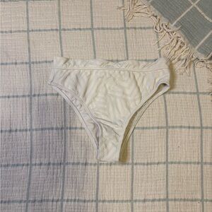 White Geometric Bikini Bottom